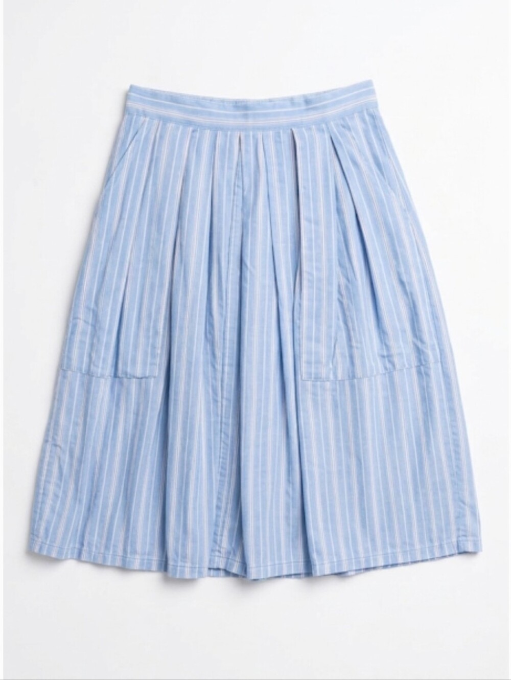 Vintage cotton striped blue pleated skirt size S